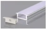 2m LED juostos įleidžiamas profilis OPTONICA, sidabro sp., 21.5x9.8mm, komplektuojamas su dangteliu ir užbaigimais
