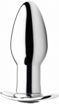 XR Brands Chrome Blast Small Metal Plug Rechargeable Vibrating Remote