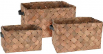 Home Styling Collection Trijų austų krep&scaron;elių rinkinys, natūralus