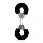 Ouch By Shots Furry Metal Hand Cuffs - Juodas