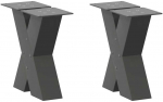 Kavos staliuko kojelės, 2 vnt., antracito spalvos, 30x(30-31) cm, plienas