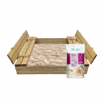 Smėlio dėžė Bonus Orbis, 120x120cm, su patiesalu ir 250kg smėlio, ruda