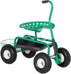 Outsunny Sodo vežimėlis su pasukama sėdyne, reguliuojamas auk&scaron;tis 150 kg 81 x 44,5 x 46-59 cm