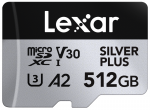 Atminties kortelė Lexar Micro SDXC Professional Sidabrinis Plus UHS-I/U3/A2/4K R205/W150 (V30) 512GB