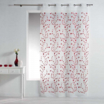 Douceur Dinterieur Interjero dizainas Langų užuolaidos su ąselėmis PETIT FLEUR, 140 x 240 cm, balta ir raudona