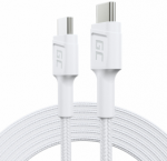 Green Cell Kabelis Žalias Cell USB Type-C Male - USB Type-C Male PowerStream with Fast Charging 60W 2m Baltas
