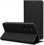 Dėklas Oem LUNA Book Carbon skirtas Xiaomi Redmi Note 14 PRO 5G / 14 PRO PLUS 5G juodos spalvos