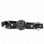 Kink Collar Gag KINK Hollow Hard Juodas Gag Ball Model 1 - 4.5 cm Anatomical Design