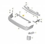 VAG Volkswagen T5 T6 Galinio Stiklo Rėmo Centrinė Pala Originalus 7H0807723