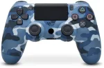 Žaidimų pultelis Games World PS4 Doubleshock 4 V2 bevielis žaidimų pultelis / valdiklis, kamufliažinis mėlynas, skirtas PS4 / PS5 / Android / iOS