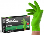 Vienkartinės darbo pir&scaron;tinės Bradas DIAMOND, juodos, XL dydis, 9-10, 50 vnt.