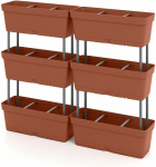 Bonideco Select Rinkinys i&scaron; 6 gėlių vazonų 49x16x16cm., rudos spalvos