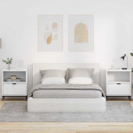 &Scaron;alia lovos spintelė su stalčių 2 pcs Balta 49 x 36 x 61 cm