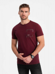 Cotton vyri&scaron;ki medvilniniai mar&scaron;kinėliai su ki&scaron;ene - bordo v2 om-tspt-0154