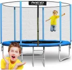 Lauko batutas 312 cm su apsauginiu tinklu ir kopėčiomis, didelis batutas, batutas kieme, apvalus batutas