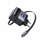 UGREEN Nexode 65W GaN įkroviklis su i&scaron;traukiamu USB-C laidu