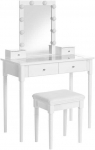 Songmics Tualetinis staliukas su komplektu, 90x40x134 cm, balta