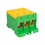 Elektro Plast 48.397 3 polių paskirstymo-&scaron;akos blokas AL/CU 3x95mm2 žalias plok&scaron;čias montavimas ir TH bėgis WLZ35/3x95/su 48.397