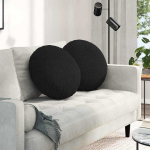 Sėdynių pagalvėlės 2 pcs Juoda &Oslash;50 x 19 cm audinys