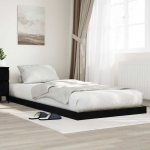 Lova Grindų lovos rėmas Juodas ąžuolas 75 x 190 cm Apdirbta mediena