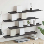 Plūduriuojanti lentyna 4 pcs Juodas 100 x 18 x 2,5 cm Plienas