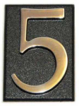Buto numeris 5, 32 x 45, mm, plastikinis, chromo sp.