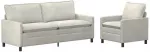 Sofa Sofos komplektas 2 vnt. Kreminė Aksomas