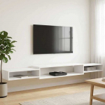 Sieninis televizoriaus stovas Sieninis Balta 220 x 28 x 21 cm
