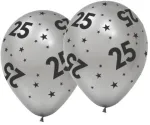 Globos Europe Bv 25 metų sidabriniai balionai, 6 vnt.