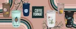 Coffee Format Brown termopuodelis su pasaulio žemėlapio motyvu, 350 ml