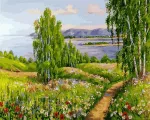 SuperColor Tapyba Pagal Skaičius: &bdquo;Vasaros takelis&ldquo; 40x50 cm