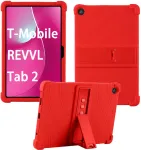 Plan&scaron;etinio kompiuterio dėklas Strado-Tech Armor skirtas T-Mobile T Plan&scaron;etė 2 10.1 5G 2025, &scaron;arvuotas, raudonas &ndash; apsauginis su stovu