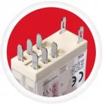 RELPOL Relės komplektas 8A 2 C/O 24VDC, stiklo korpuso relė su lizdu ir LED Push-in gnybtais