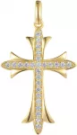 Paauksuotas sidabrinis kryželis su cirkoniais Brasco 65290
