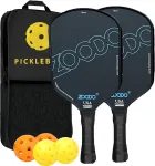 ZOODO Rinkinys rakietek do pickleball juoda P3 USAPA + 4 piłki + torba USA (ZD074568)