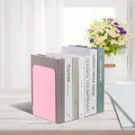 Msdada metalinės knygų atramos, L, 102 x 203 x 135 mm, 2 poros Cd knygų stovų, vaikams, knygų lentyna mokyklai, namams, biurui, bibliotekai, dekoratyvinės (rožinės)