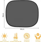 2 vnt. saulės apsaugos automobiliui kūdikiams, 46 x 36 cm saulės apsauga automobiliui kūdikiams su uv apsauga, automobilio apsauga nuo saulės vaikams, kūdikiams, naminiams gyvūnams, sertifikuota uv apsauga (46 x 36 cm)