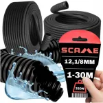 Gofruotas kabelių vamzdis peszel kietas pvc fi 12,1/8mm 320n 1m Scame