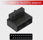 Qianrenon Ph19a Usb 3.0 19/20 kontaktų 90 laipsnių adapteris, tėvi&scaron;kas į moteri&scaron;ką L formos pasukimas, de&scaron;iniojo kampo moteri&scaron;ka jungtis, skirta stalinių kompiuterių pagrindinėms plok&scaron;tėms, kampu auk&scaron;tyn