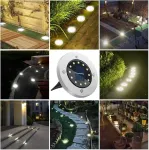 Nurkoo 12 vnt. saulės energija įkraunamų grindų &scaron;viestuvų lauke, 12 led saulės &scaron;viestuvų, 800 mah diskiniai &scaron;viestuvai su patobulintu saulės kolektoriumi, sodo &scaron;viestuvas, saulės lempa, saulės prožektorius, dekoracija vejai, takui, baseinui, terasai  ...