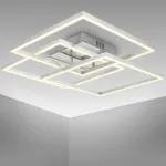 B.k.licht - Led lubinis &scaron;viestuvas pasukamas, &scaron;ilta balta &scaron;viesa, 40 W, 4000 liumenų, lubinis &scaron;viestuvas, Led lempa, svetainės lempa, miegamojo lempa, virtuvės lempa, 56.8 x 56.8 x 9.5 cm, chromuotas aliuminis