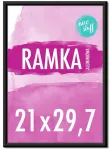 None A4 formato 21x30 nuotraukų rėmelis, nuotraukoms, diplomui, juodas, aliumininis