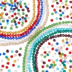 Ph pandahall 1300 vnt. 3 mm briaunuotų stiklinių karoliukų vėrimui, 10 spalvų kri&scaron;toliniai bicone karoliukai stikliniai palaidi karoliukai didelis karoliukų asortimentas papuo&scaron;alų gamybai, draugystės apyrankėms, vėriniams