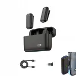 Belaidžiai atvartiniai mikrofonai 2 mikrofonai usb c iphone roid powerbank