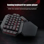 Ciciglow K50 vienrankė žaidimų klaviatūra, laidinė Rgb ap&scaron;viesta mechaninė pusiau klaviatūra, 35 klavi&scaron;ai, ne&scaron;iojama žaidimų klaviatūra, 6 programuojami klavi&scaron;ai, skirti Win 2000/xp/me/7/8/10, skirta Vista