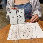 Einaily dėklas, skirtas iphone 16 pro max, kri&scaron;tolo skaidrumo telefono dėklas, madingas ir stilingas ra&scaron;tas, itin plonas tpu silikoninis &scaron;irdelės formos rėmelis, atsparus smūgiams ir įbrėžimams apsauginis dėklas, skirtas iphone 16 pro max