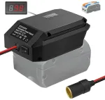 Žemyninis konverteris bosch gba 18v į 12v, maitinimo jungtis automobilių įrenginiams, &bdquo;pasidaryk pats&ldquo; įkroviklio buck konverterio maitinimo stotis, cigarečių degiklio adapteris buck adapteris automobiliniam &scaron;aldytuvui