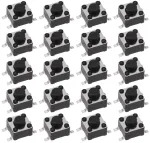 Ecsing 50 x 4 kontaktų mini mikro mygtukas 12 V 50 Ma skaitmeniniams produktams, treniruoklių įrangai, fotoaparatams, vaizdo kameroms, 4,5 x 4,5 x 3,8 mm
