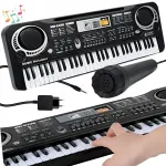 Keyboard Elektroniniai vargonai Pianinas su mikrofonu 61 klavi&scaron;as Maitinimo &scaron;altinis