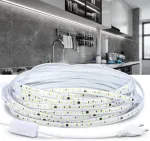 Led juosta 3 m, 230 v led juostos &scaron;viestuvas, atspari vandeniui lauko &scaron;viestuvo juosta, balta 6000 k led lempa, 3 metrų led juostos su jungikliu, namų dekoravimui virtuvės sodo led ap&scaron;vietimas